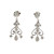 14K White Gold Diamond Bezel Accented Dangle Chandelier with a Dangle Teardrop Post Earrings