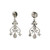 14K White Gold Diamond Bezel Accented Dangle Chandelier with a Dangle Teardrop Post Earrings