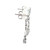 14K White Gold Diamond Bezel Accented Dangle Chandelier with a Dangle Teardrop Post Earrings