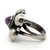Sterling Silver Amethyst Cabochon Floral Statement Ring Size 4.5