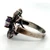 Sterling Silver Amethyst Round Cut With A Marcasite Halo Fashion Ring Size 7.5