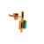18K Gold Emerald Rectangle in a Marquise Wrap Setting Post Earrings