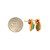 18K Gold Emerald Rectangle in a Marquise Wrap Setting Post Earrings