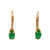 14K Gold Emerald Marquise Wrap Lever-Back Earrings