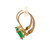 14K Gold Emerald Marquise Wrap Lever-Back Earrings