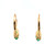14K Gold Emerald Marquise Wrap Lever-Back Earrings