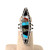 Vintage Zuni Sterling Silver Multi Stone Inlay Ring Size 4.5