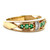 10K Two Tone Yellow and White Gold AP 0.51cttw Round Emeralds with AP 0.03cttw Round Diamonds Band Ring Size 6.75