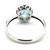 14K White Gold Oval Cut AP 1.28ct Blue Topaz with 0.15cttw Diamond Accents Ring Size 7