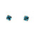 14K Gold Blue Topaz Bezel Stud Earrings