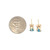 14K Gold Blue Topaz Bezel Stud Earrings