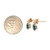 10K Gold London Blue Topaz Oval with 5-Diamond Petal Flower on Top Stud Earrings
