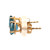 14K Gold London Blue Topaz Oval Stud Earrings