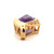 14K Gold Amethyst Marquise in a Top Wrap Setting with One Side Diamond Bezel Accents and One Side Twisted Gold Pendant