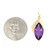 14K Gold Amethyst Marquise in a Top Wrap Setting with One Side Diamond Bezel Accents and One Side Twisted Gold Pendant