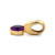 14K Gold Amethyst Bezel with a Single Diamond Bezel Accent Chunky Bail Pendant