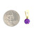 14K Gold Amethyst Bezel with a Single Diamond Bezel Accent Chunky Bail Pendant