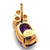 18K Gold Amethyst Oval with Triple Diamond Bezel Accents In a Triangle Stud Earrings