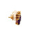 18K Gold Amethyst Oval with Triple Diamond Bezel Accents In a Triangle Stud Earrings