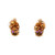 18K Gold Amethyst Oval with Triple Diamond Bezel Accents In a Triangle Stud Earrings