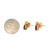 18K Gold Amethyst Oval with Triple Diamond Bezel Accents In a Triangle Stud Earrings
