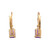 14K Gold Amethyst Rectangle with a Single Diamond Bezel Accent Lever-Back Earrings