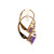 14K Gold Amethyst Rectangle with a Single Diamond Bezel Accent Lever-Back Earrings