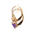 14K Gold Amethyst Rectangle with a Single Diamond Bezel Accent Lever-Back Earrings