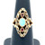 14K Gold Opal Oval with Double Garnet Accents in a Twisted Gold Marquise Setting Ring Size 6.25