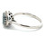 14K White Gold Round Checkerboard 1.28ct London Blue Topaz with 0.10cttw Diamond Halo Ring Size 6.75