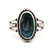 Sterling Silver Abalone Oval Cut Modernist Statement Ring Size 7.5