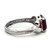 Sterling Silver Dark Red Gemstone Emerald Cut Statement Ring Size 5.75