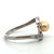 Sterling Silver Pearl With a CZ Bypass Fashion Ring Size 9