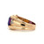 14K Gold Amethyst Rectangle with Bilateral Diamond Accents in Triangle Setting Ring Size 10.25
