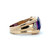 14K Gold Amethyst Rectangle with Bilateral Diamond Accents in Triangle Setting Ring Size 10.25