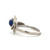 14K Gold Lindy Star Sapphire Cabochon Circle with a Diamond Accent in a Triple-Band Lower-Bypass Ring Size 5.75