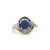 14K Gold Lindy Star Sapphire Cabochon Circle with a Diamond Accent in a Triple-Band Lower-Bypass Ring Size 5.75