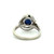 14K Gold Lindy Star Sapphire Cabochon Circle with a Diamond Accent in a Triple-Band Lower-Bypass Ring Size 5.75