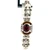 Sterling Silver Red Garnet Oval Cut Bezel Set Vintage Inspired Art Deco Bracelet