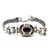Sterling Silver Red Garnet Oval Cut Bezel Set Vintage Inspired Art Deco Bracelet