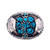 Vintage Southwest Navajo Sterling Silver Turquoise Bear Claw Belt Buckle - Signed JW Toadlena