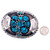 Vintage Southwest Navajo Sterling Silver Turquoise Bear Claw Belt Buckle - Signed JW Toadlena