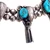 Vintage Sterling Silver Turquoise Navajo Style Crescent Pendent Squash Blossom Necklace
