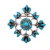 Vintage Zuni Sterling Silver Turquoise Snowflake Pendant Brooch