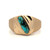 10K Gold Navajo Turquoise Vertical Oval in a Dome Setting Chunky Ring Size 12
