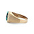 10K Gold Navajo Turquoise Vertical Oval in a Dome Setting Chunky Ring Size 12