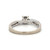 10K White Gold Central Square Diamond Band Wrapped in a Single Diamond Partial Infinity Bypass Band Ring Size 5.75