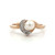 10K Gold Diamond Accented Heart with Central Pearl Circle Ring Size 6