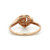 10K Gold Diamond Accented Heart with Central Pearl Circle Ring Size 6