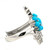 18K White Gold 1.49cttw Sleeping Beauty Turquoise with 0.18cttw Diamonds Flower Butterfly Ring Size 7
